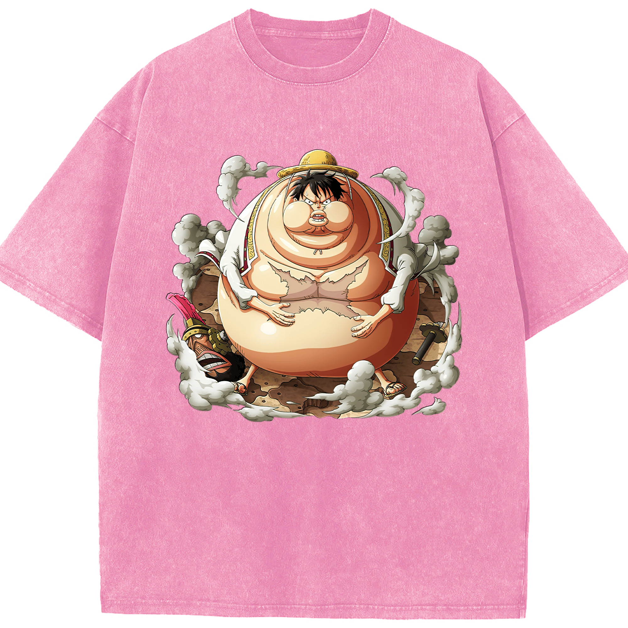ワンピース モンキー・D・ルフィ ONE PIECE Monkey D. Luffy 綿100% ヴィンテージ風 半袖Tシャツ（フロントプリント）